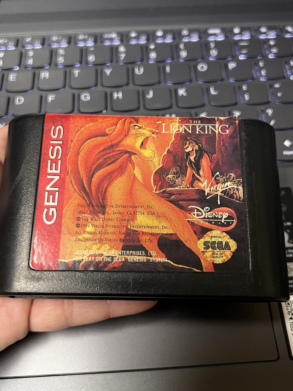 The Lion King Sega Genesis Video Game Cartridge Disney Virgin Interactive